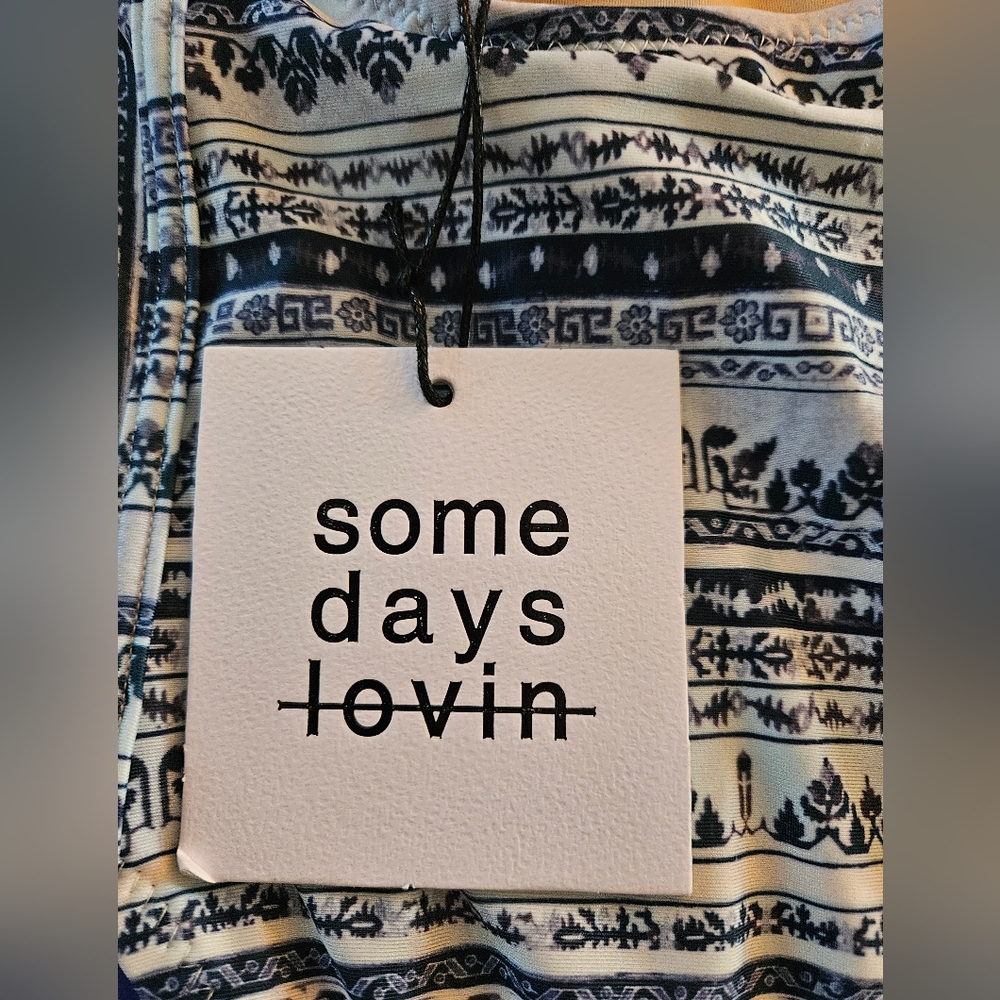 NWT Somedays Lovin Women's Blue and White One Piece Swimsuit Size XS - Picture 6 of 9